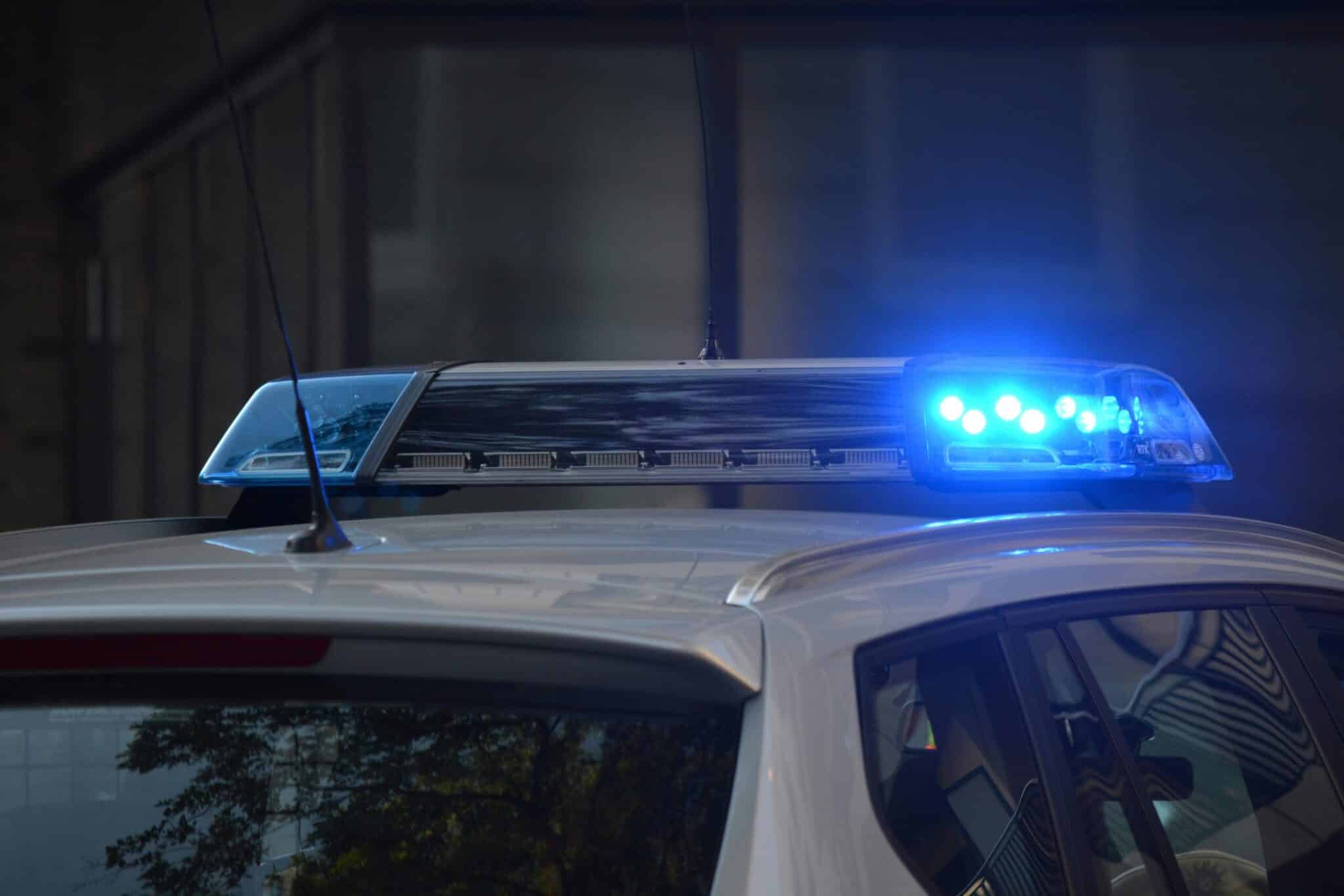 a photo of blue police lights