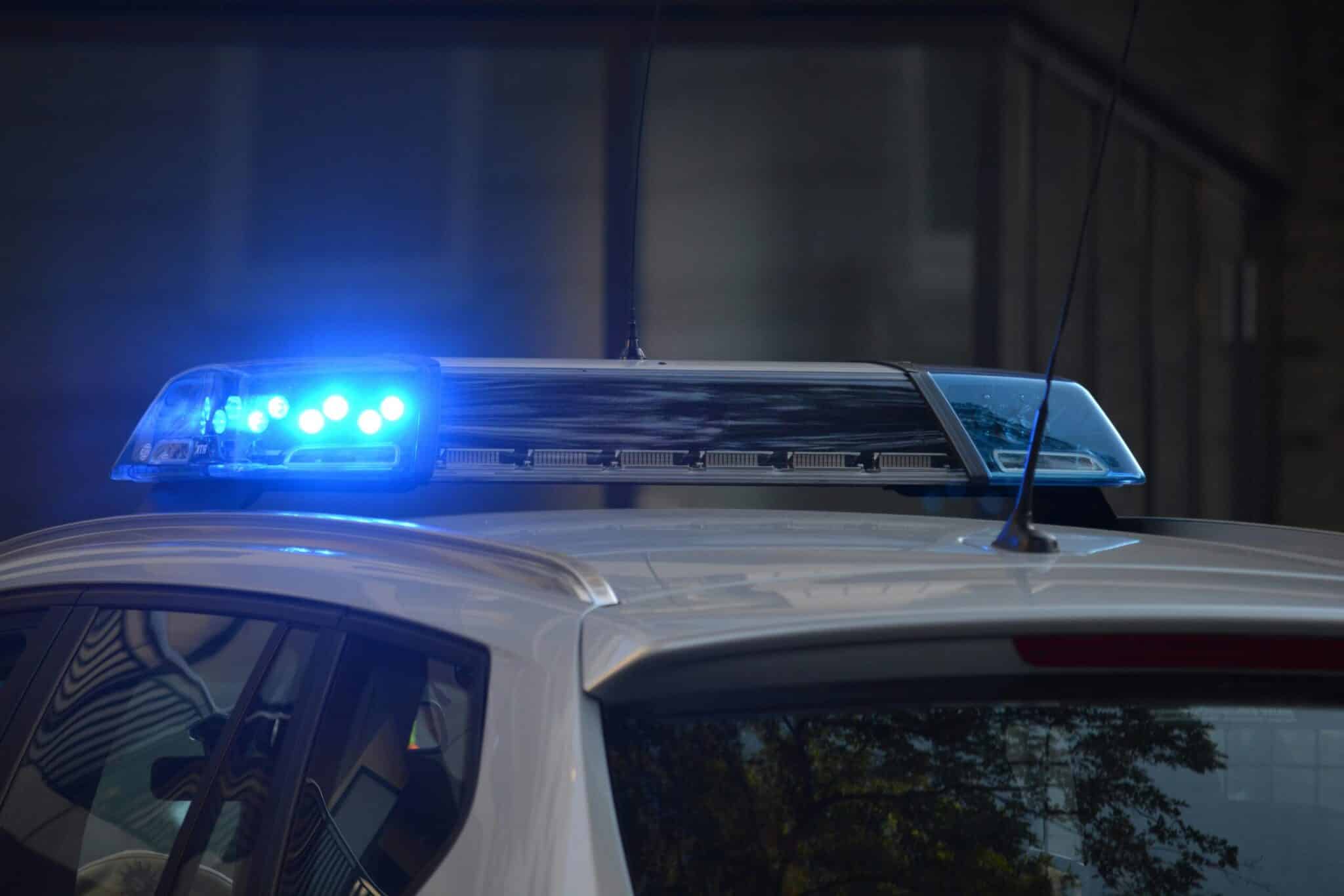 blue police lights